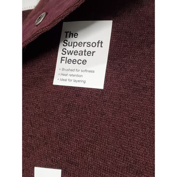 Men’s Supersoft Sweater Fleece Pullover – Burgundy & Navy – Size XL – NWT - Picture 6 of 11